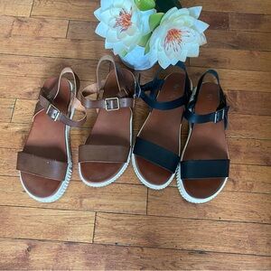 Two pair of Mia Brown and Black Strappy Sandals